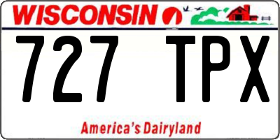 WI license plate 727TPX