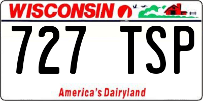 WI license plate 727TSP