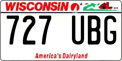 WI license plate 727UBG