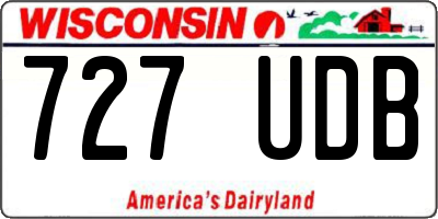 WI license plate 727UDB