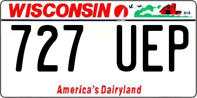 WI license plate 727UEP