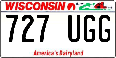 WI license plate 727UGG