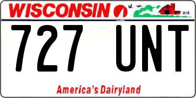 WI license plate 727UNT