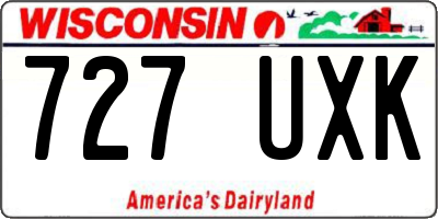 WI license plate 727UXK