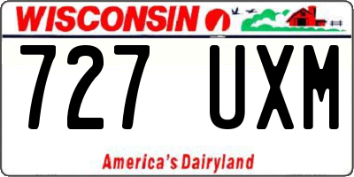 WI license plate 727UXM