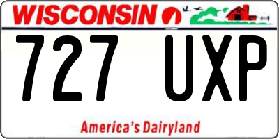 WI license plate 727UXP