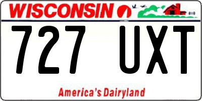 WI license plate 727UXT