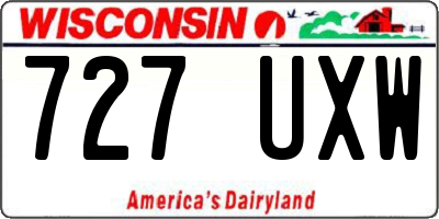 WI license plate 727UXW