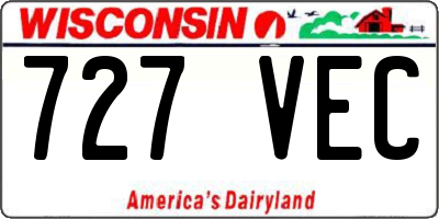 WI license plate 727VEC