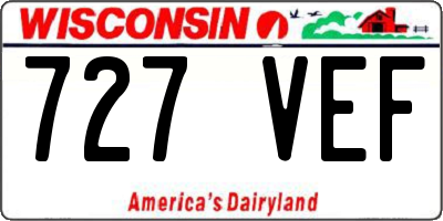 WI license plate 727VEF
