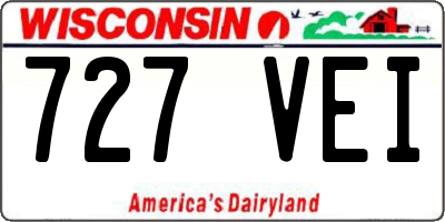 WI license plate 727VEI