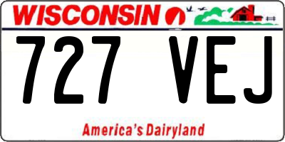 WI license plate 727VEJ