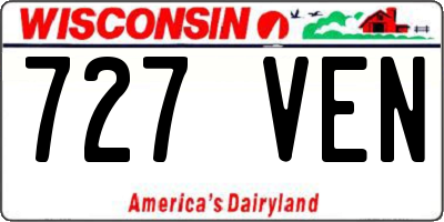 WI license plate 727VEN