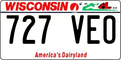 WI license plate 727VEO