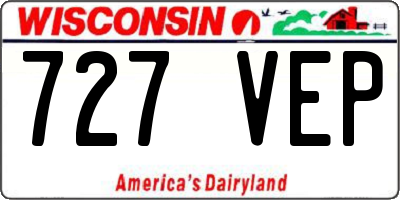 WI license plate 727VEP