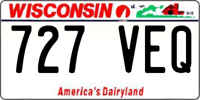 WI license plate 727VEQ