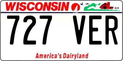 WI license plate 727VER