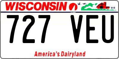 WI license plate 727VEU