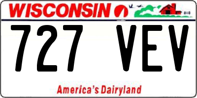 WI license plate 727VEV