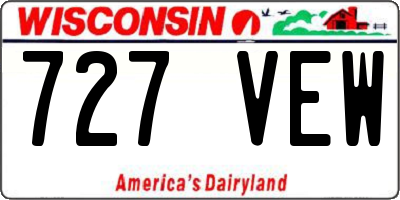 WI license plate 727VEW