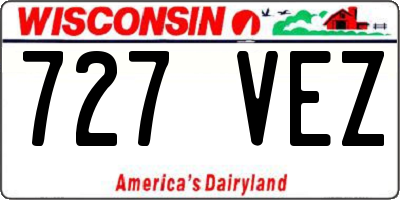WI license plate 727VEZ