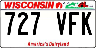 WI license plate 727VFK