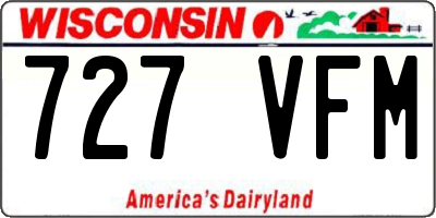 WI license plate 727VFM