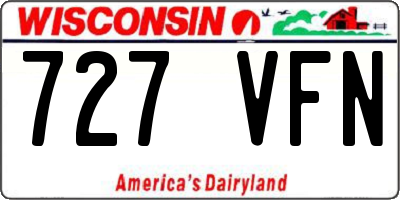 WI license plate 727VFN