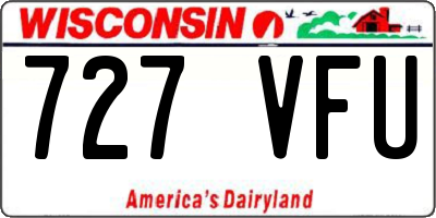 WI license plate 727VFU