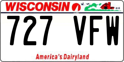 WI license plate 727VFW