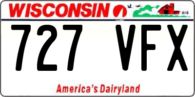 WI license plate 727VFX