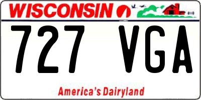 WI license plate 727VGA