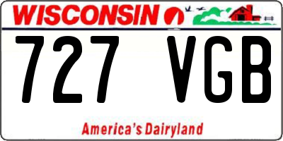 WI license plate 727VGB