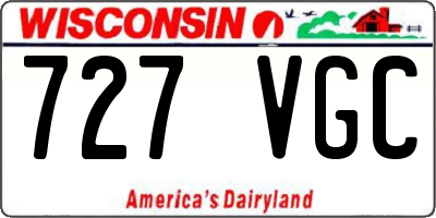 WI license plate 727VGC