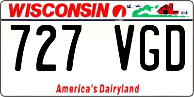 WI license plate 727VGD