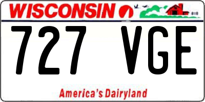 WI license plate 727VGE