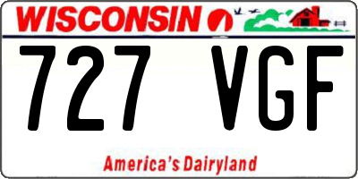 WI license plate 727VGF