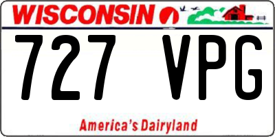 WI license plate 727VPG