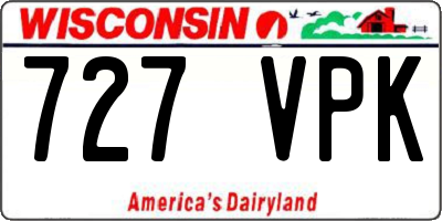WI license plate 727VPK