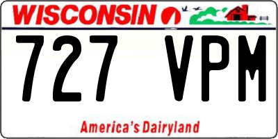 WI license plate 727VPM