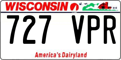 WI license plate 727VPR