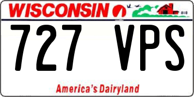 WI license plate 727VPS