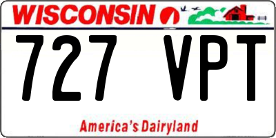 WI license plate 727VPT