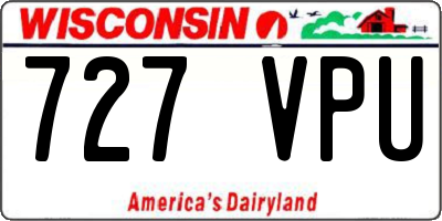 WI license plate 727VPU