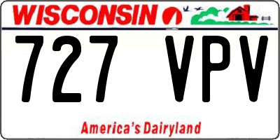 WI license plate 727VPV