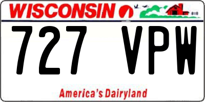 WI license plate 727VPW