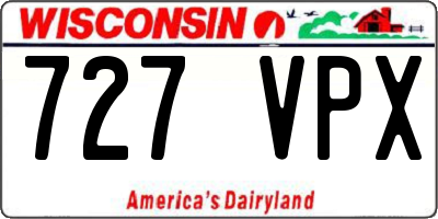 WI license plate 727VPX