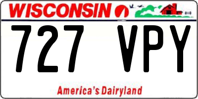 WI license plate 727VPY