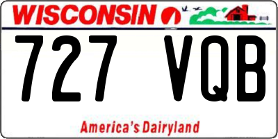 WI license plate 727VQB