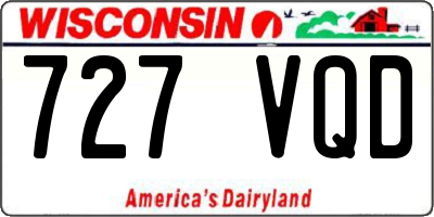 WI license plate 727VQD
